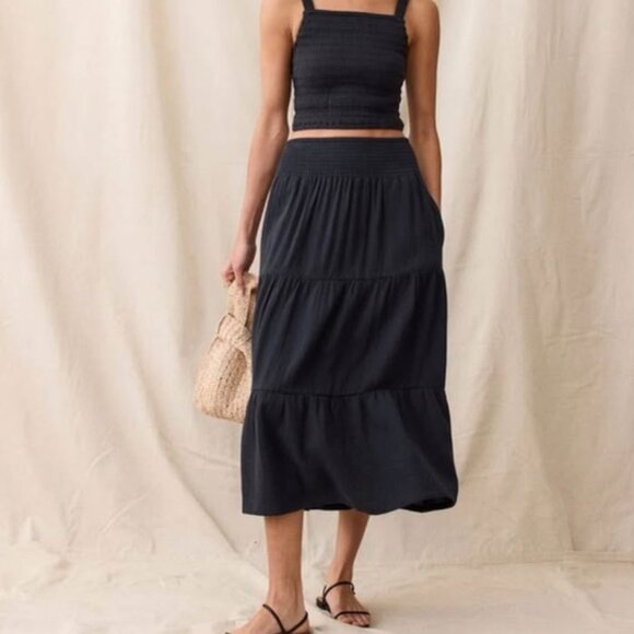 Boating Crew Maxi Skirt-Fresh Blue